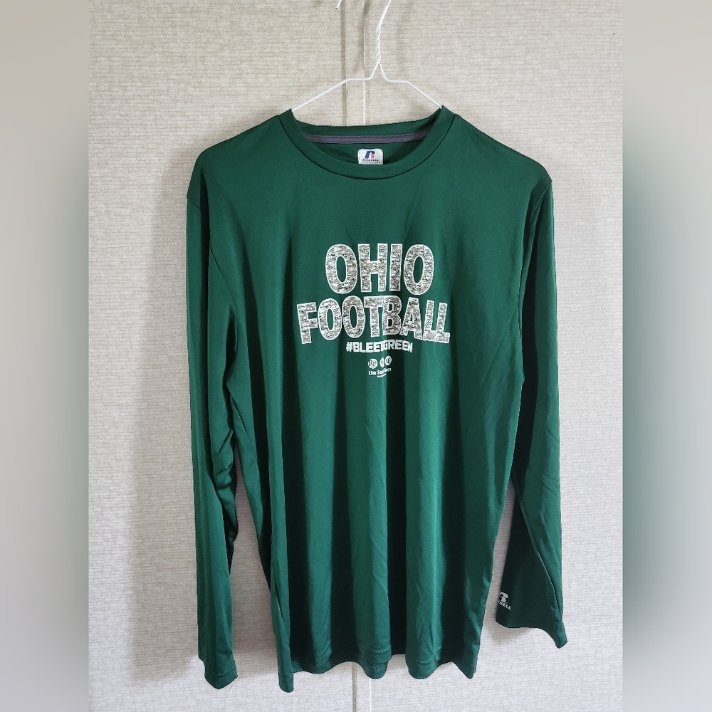 Russell Athletic Ohio Football Green Long Sleeve Shirt